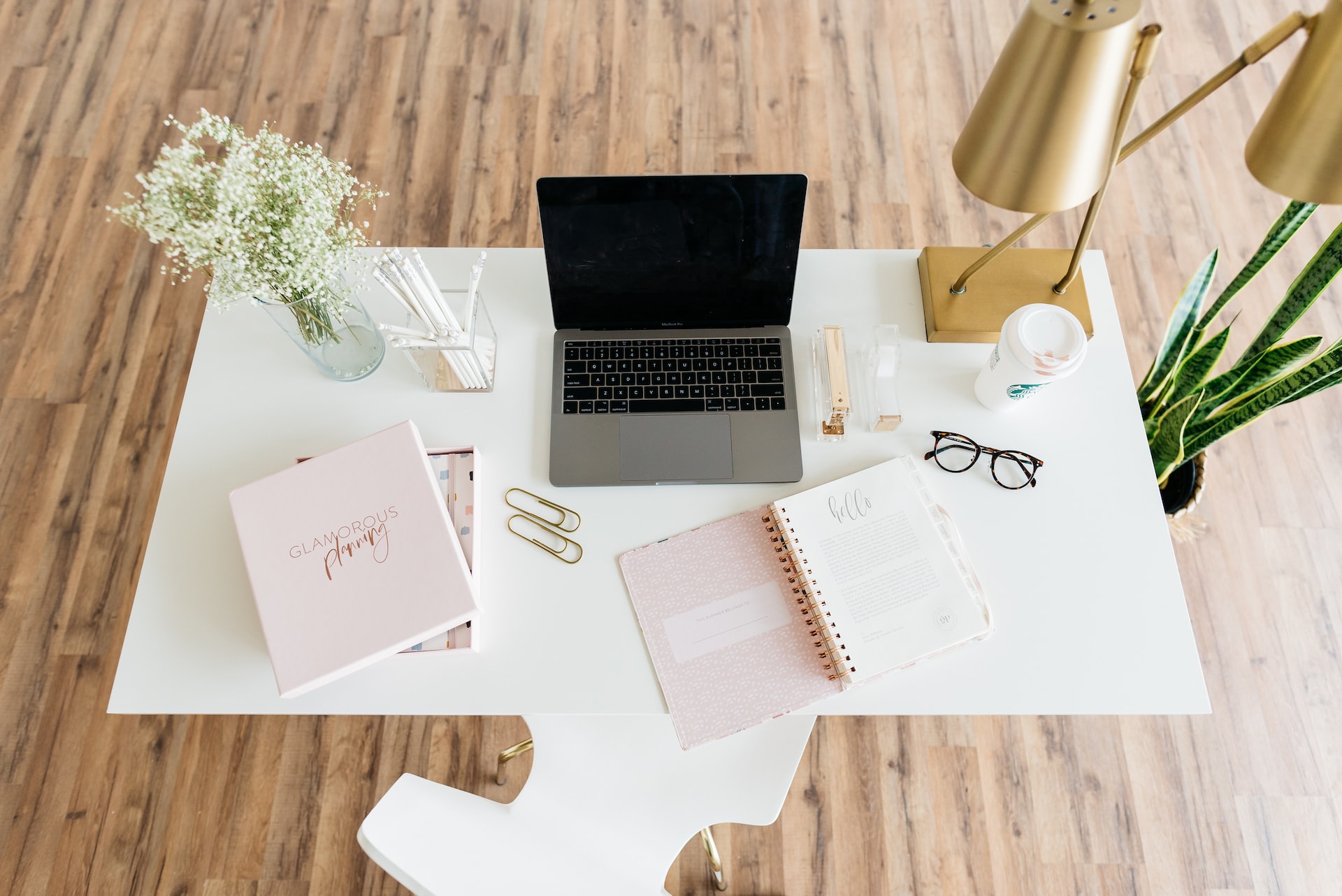 laptop on a desk